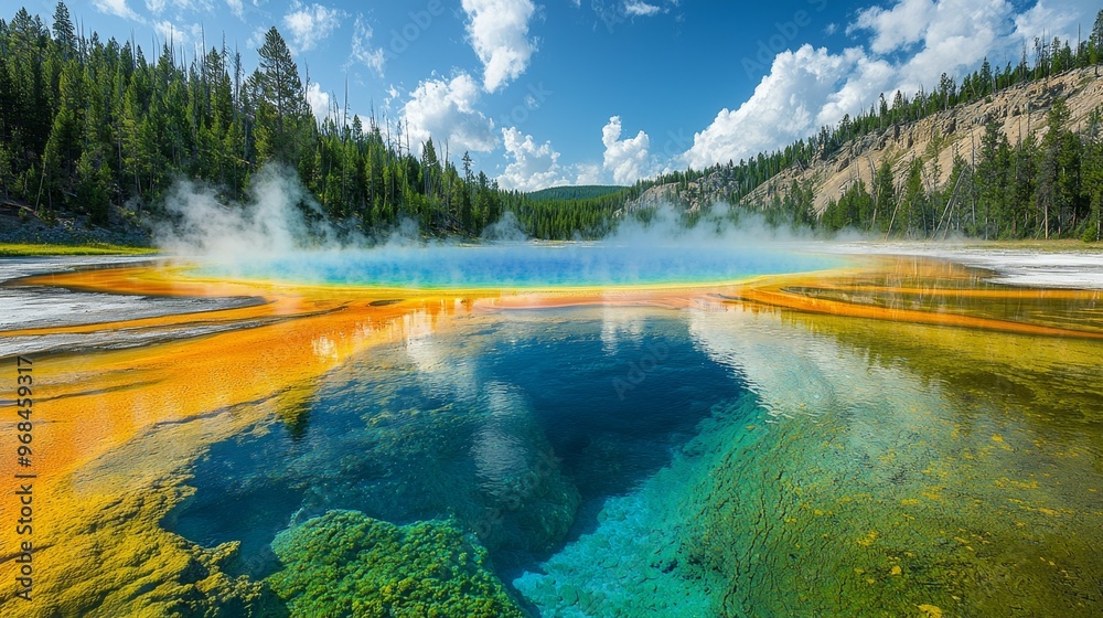 Colorful Hot Springs in Yellowstone National Park Colorful Hot Springs in Yellowstone National Park