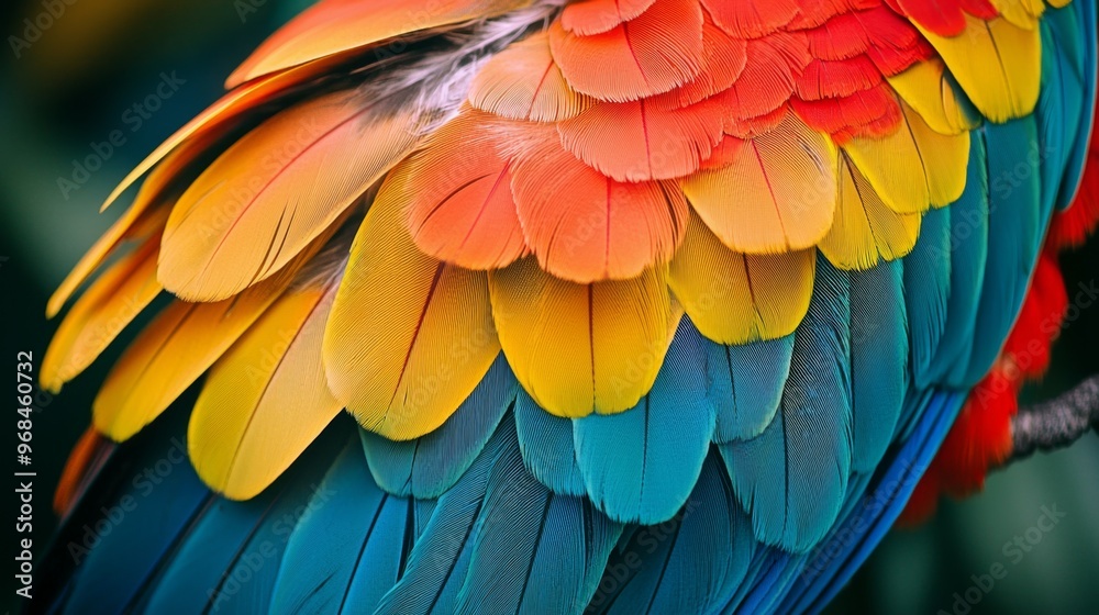 Fototapeta premium Colorful Macaw Feathers Close Up