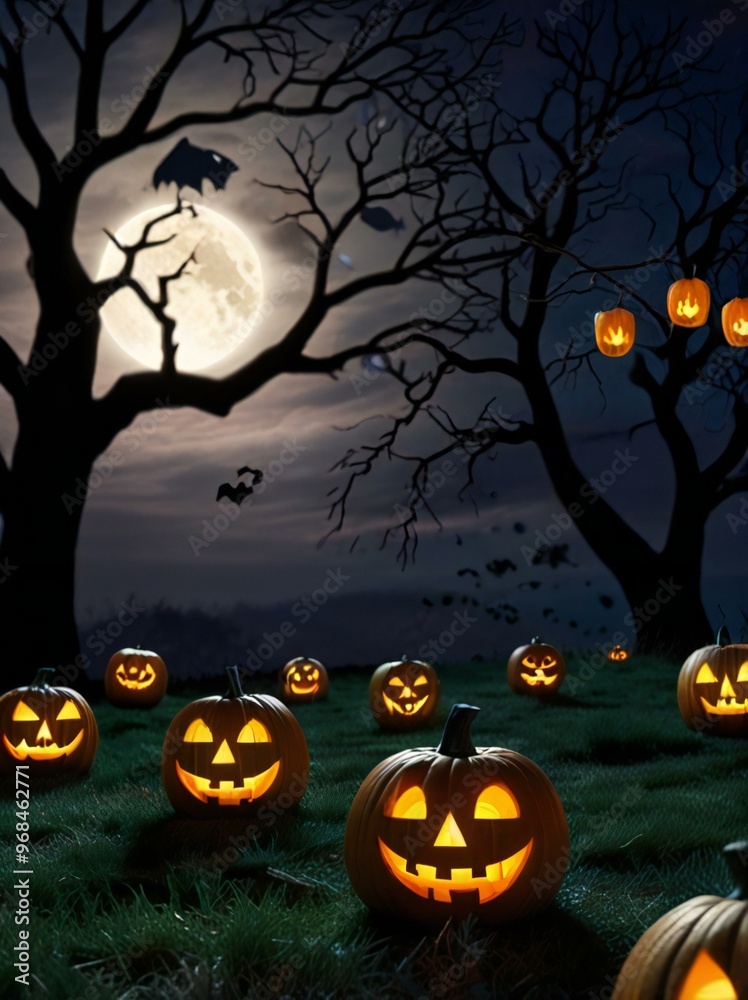 Fototapeta premium halloween background with pumpkin