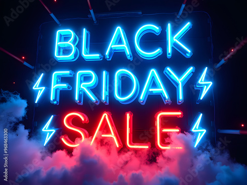 neon sign advertising Black Friday sales photo