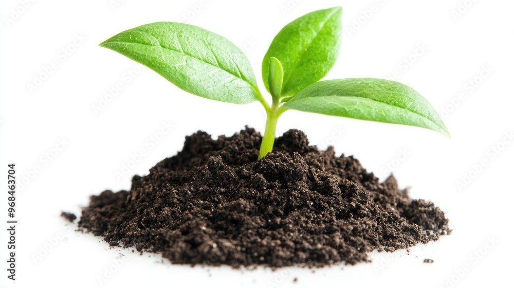 Green Sprout Emerging From Soil, Fresh Life Growth Green Sprout Emerging From Soil, Fresh Life Growth