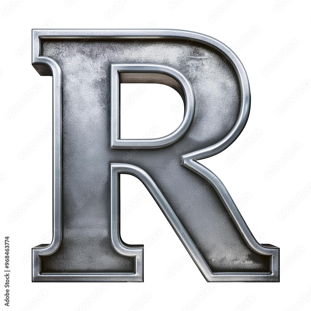 3d silver letter R isolated on transparent background 3d silver letter R isolated on transparent background
