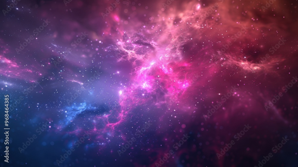 Obraz premium Cosmic Abstractions, an imaginative composition of swirling colors and ethereal shapes, evoking the vastness of space and the mysteries of the universe.