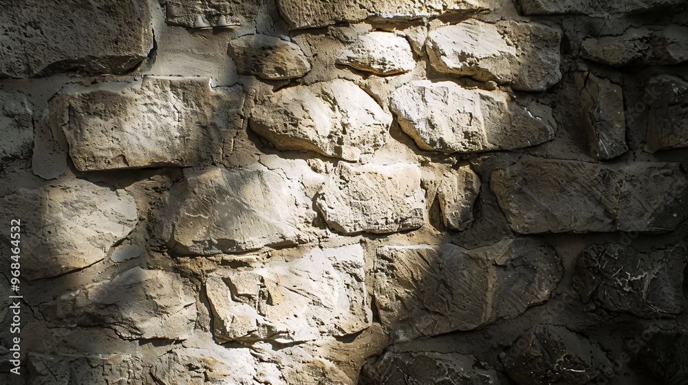 Fototapeta premium Wall background with natural light and shadow.