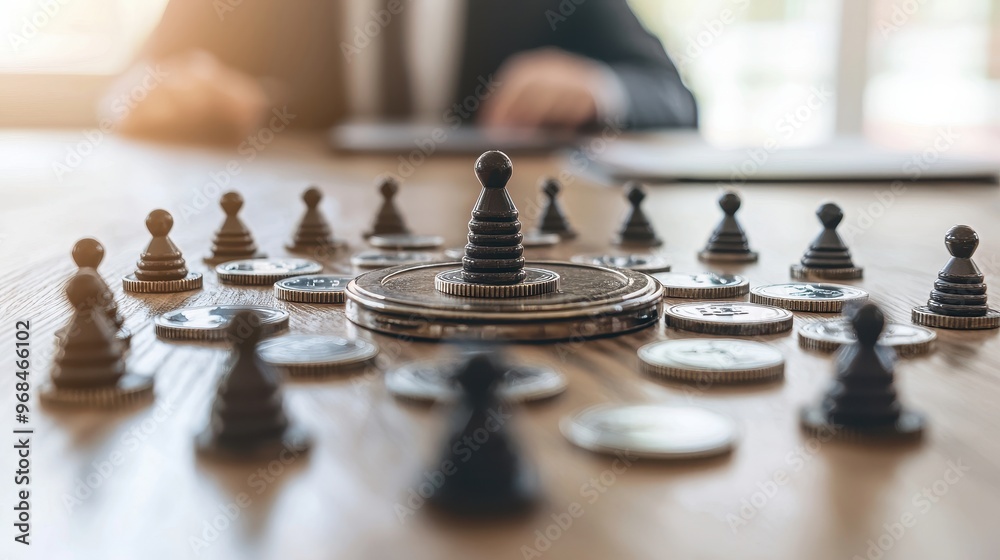Business Strategy Concept Leader and Team Success Business Strategy Concept Leader and Team Success