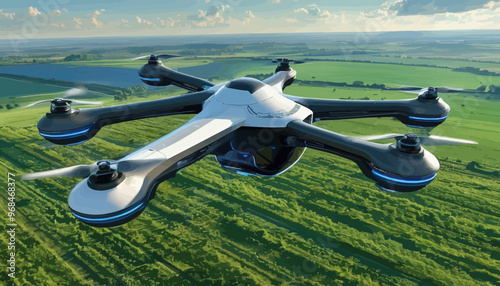 Autonomous Drone Flying Over Field