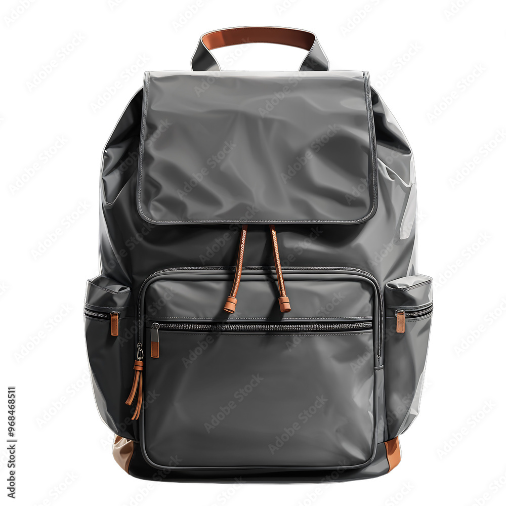 Naklejka premium Premium Black Backpack with Functional Straps