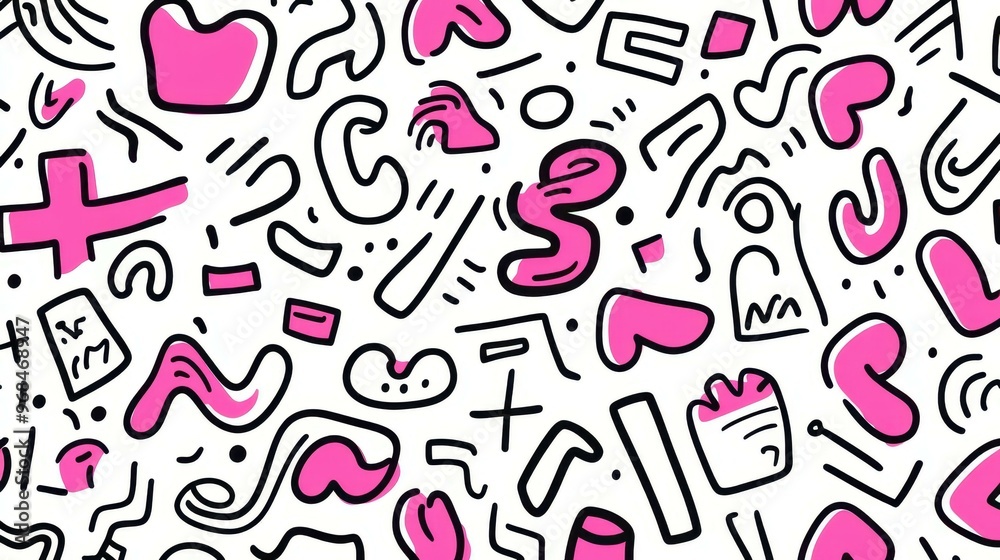 Delight in this playful pink squiggle pattern, perfect for kids rooms or fun design projects that inspire creativity Delight in this playful pink squiggle pattern, perfect for kids rooms or fun design projects that inspire creativity