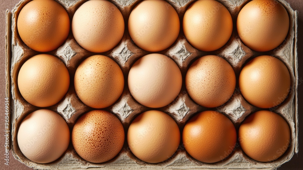 Brown Eggs in a Cardboard Carton Brown Eggs in a Cardboard Carton