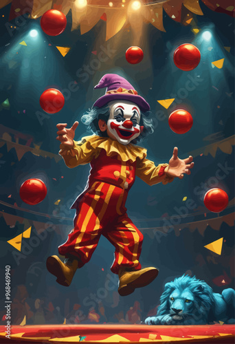 Clown Juggling Circus Ball