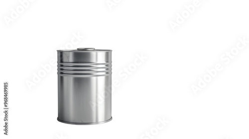 Metal tin can on transparent background