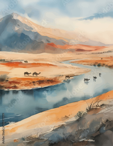 Desert Oasis: Camel Herders' Haven