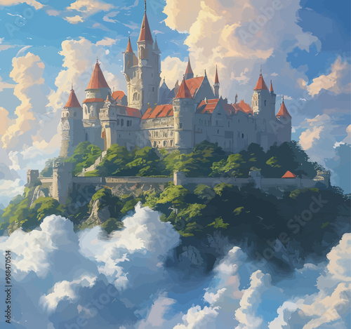 Fantasy Castle on a Cliff
