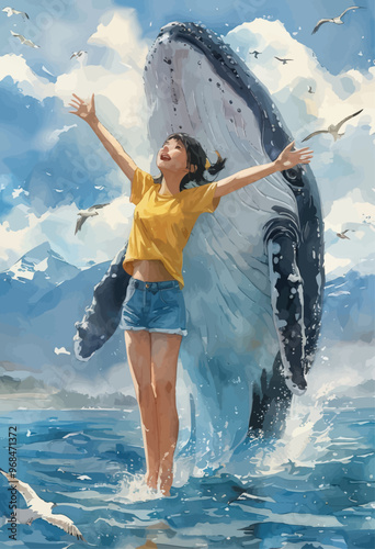 Joyful Encounter with a Whale