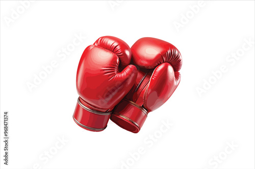 Vector of a fiery red boxing gloves. Boxing gloves on white background. photo