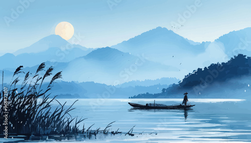 Peaceful Evening on the Lake