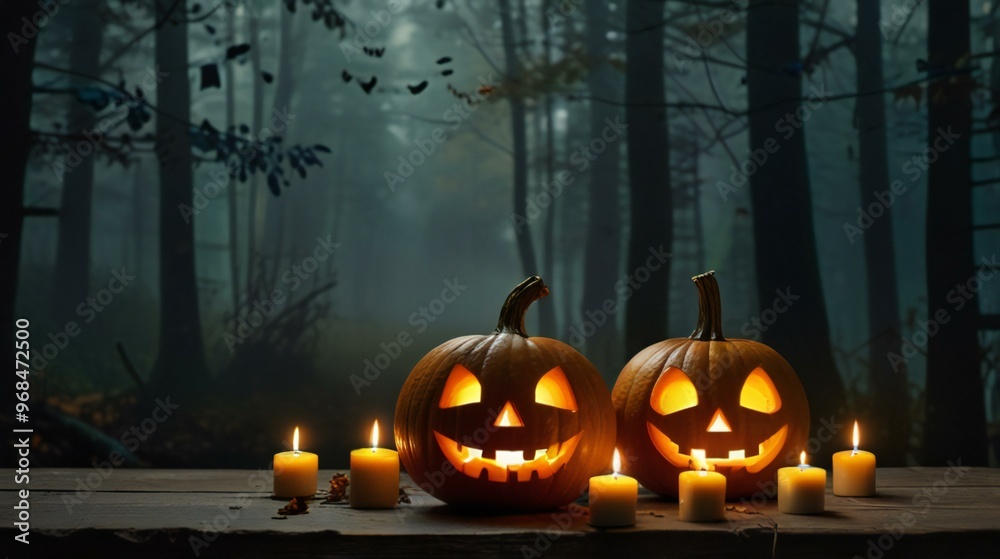 Fototapeta premium halloween background with pumpkin