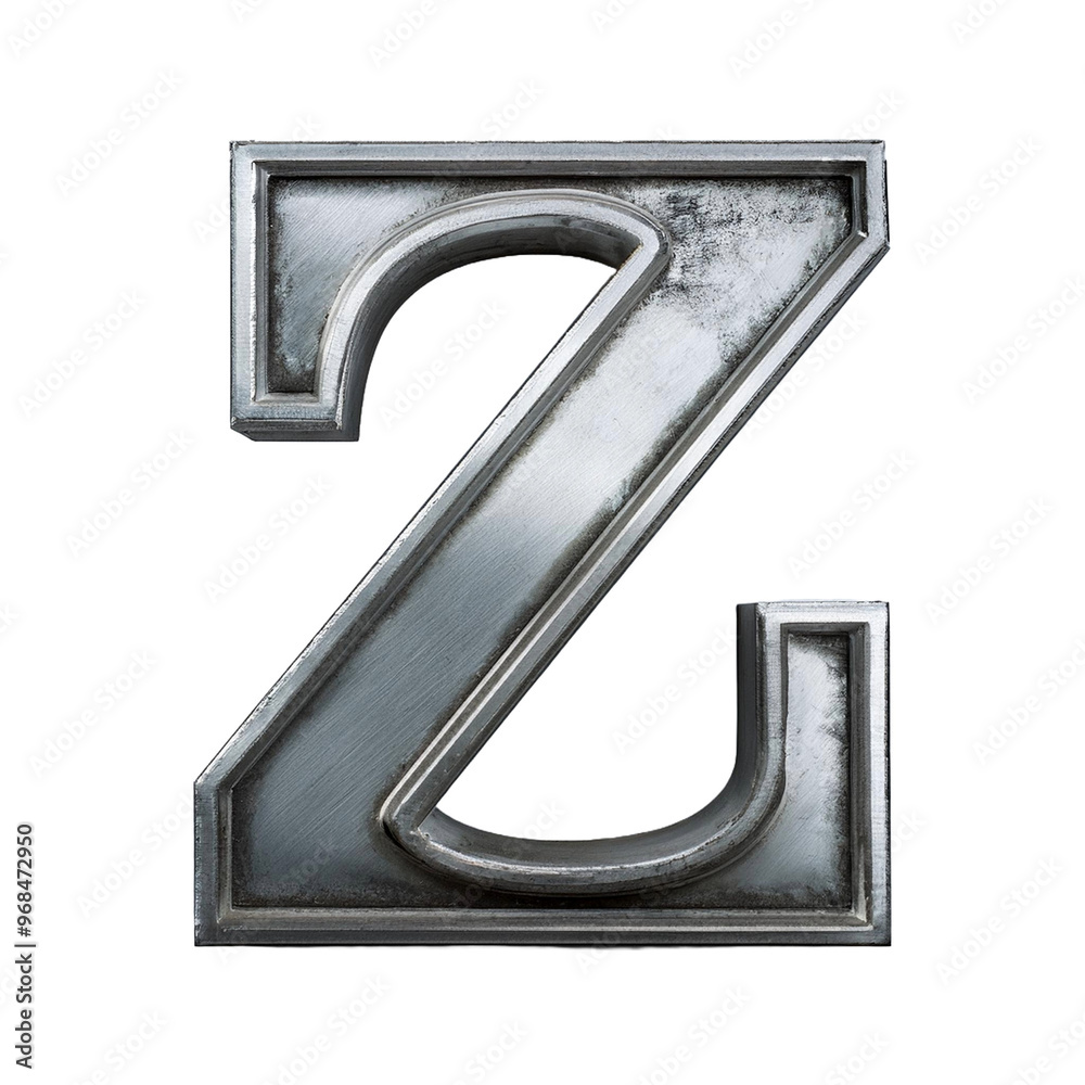 3d Platinum Letter Z on Transparent background 3d Platinum Letter Z on Transparent background