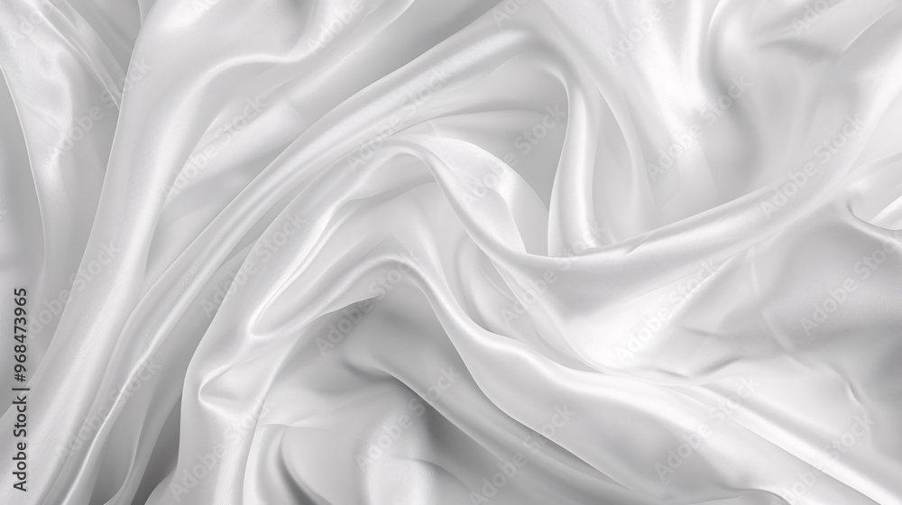 White-gray satin texture that is white silver fabric silk panorama background with a beautiful soft blur pattern. White-gray satin texture that is white silver fabric silk panorama background with a beautiful soft blur pattern.