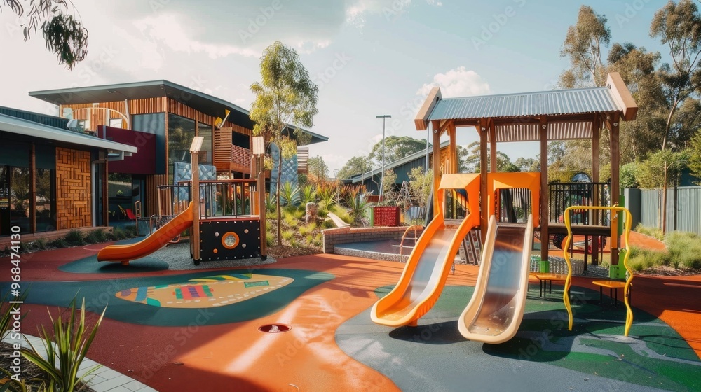 Eco friendly school playground made entirely from recycled materials Eco friendly school playground made entirely from recycled materials