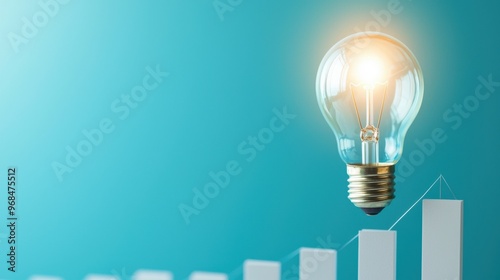Glowing light bulb symbolizing idea innovation and creativity