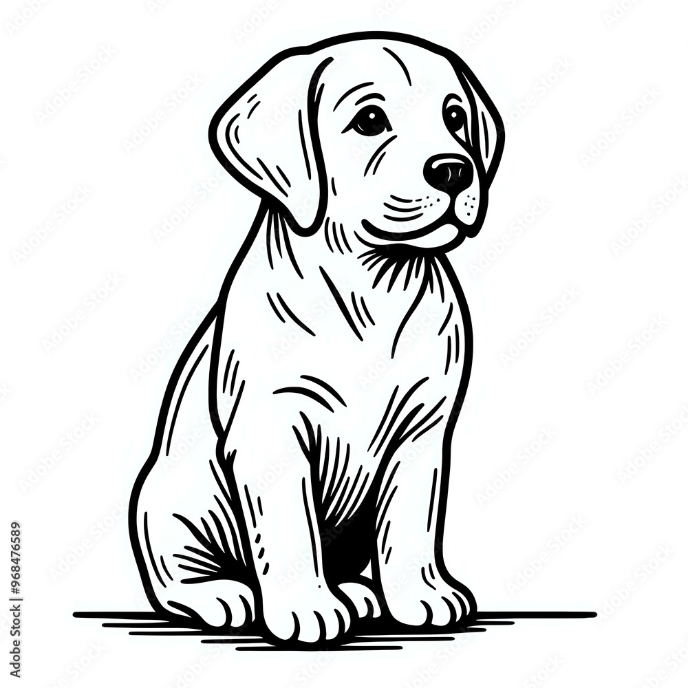 Fototapeta premium Smiling Alaskan Malamute Illustration