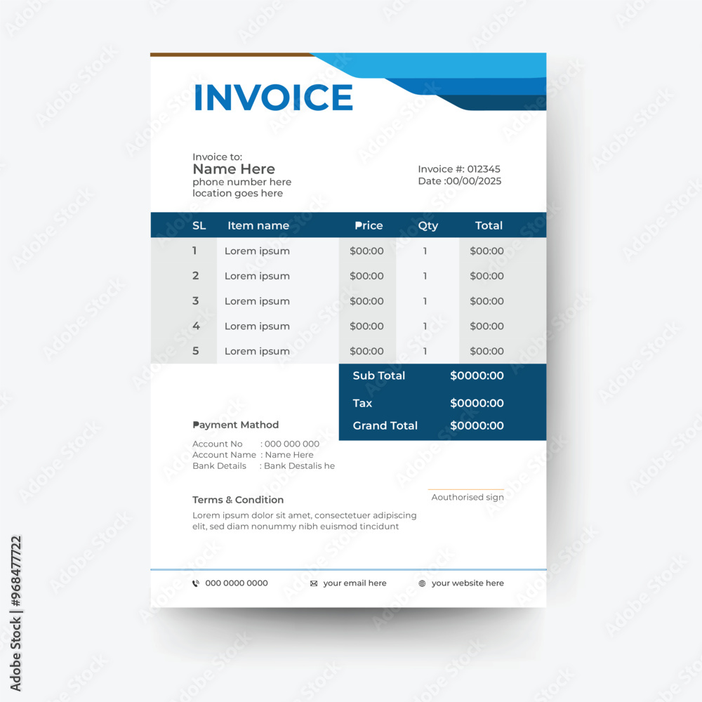 Obraz premium creative minimalist modern invoice design