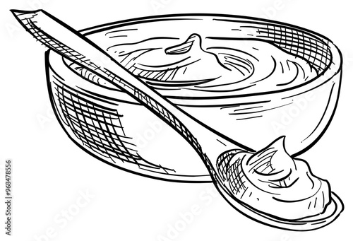 porridge handdrawn illustration