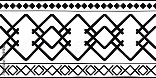Seamless pattern, ethnic background, geometric ornament, vector design, border	