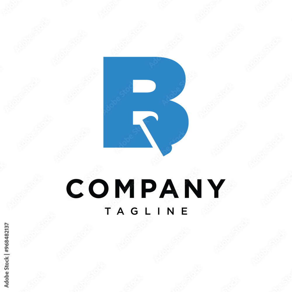 Obraz premium Letter B Plumbing Pipe Logo icon