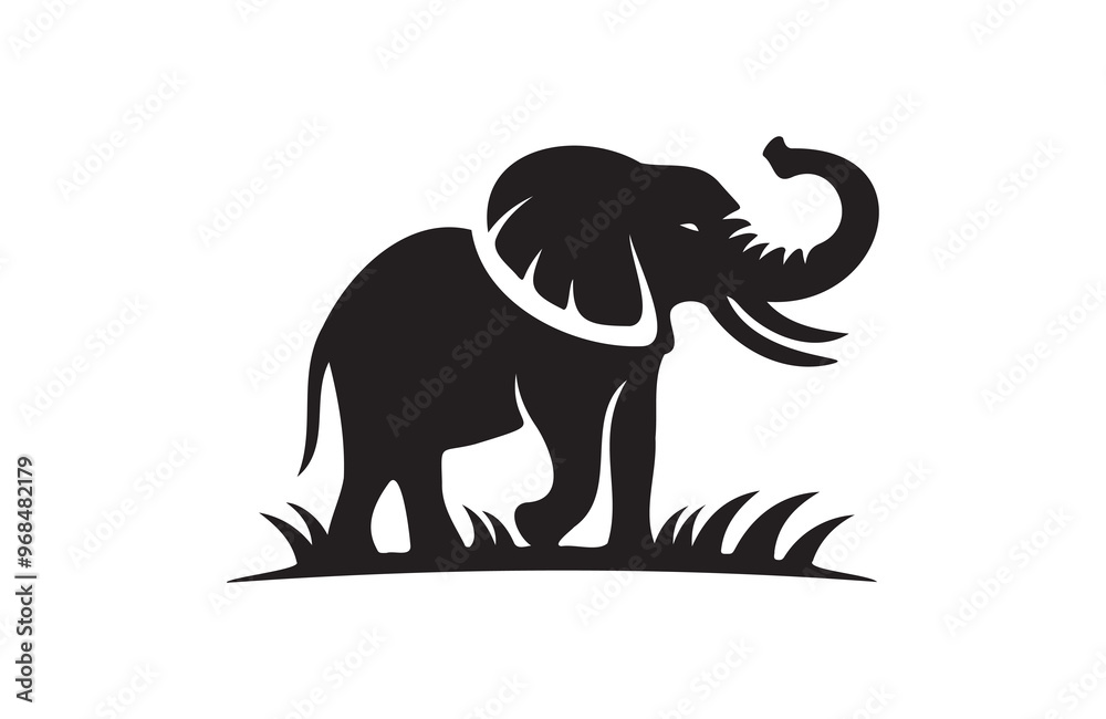Elephant vector illustration of silhouettes Elephant vector illustration of silhouettes