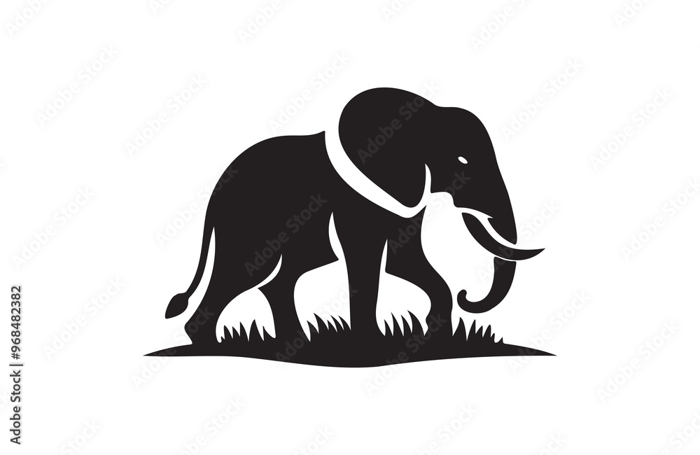 Fototapeta premium Elephant vector illustration of silhouettes
