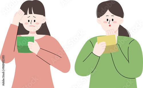 People who are surprised to see the balance of their accounts