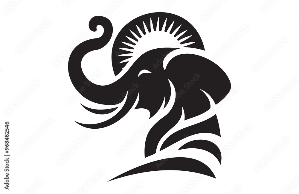 Elephant vector illustration of silhouettes
