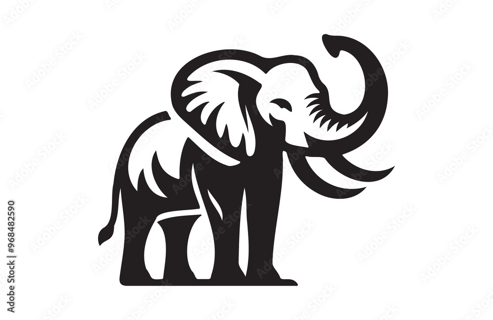 Fototapeta premium Elephant vector illustration of silhouettes