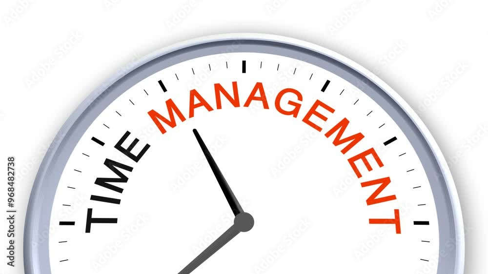 Time Management Word or Text on Clock Moving Fast for Time Concept on White Background and Green Screen Time Management Word or Text on Clock Moving Fast for Time Concept on White Background and Green Screen