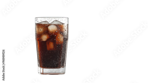 side view of ice coffee transparent isolated on white png