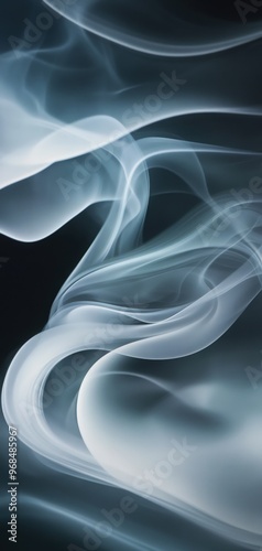Wallpaper Mural A captivating abstract image of swirling smoke, showcasing ethereal patterns and soft textures against a dark background. Torontodigital.ca
