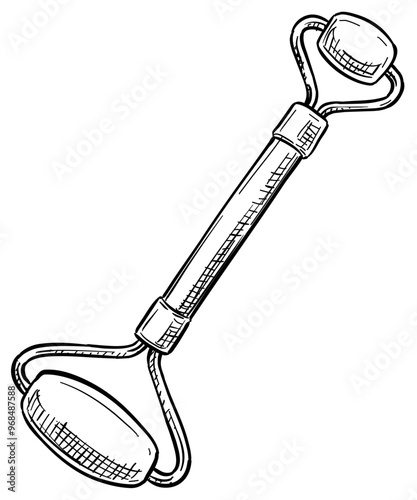 facial massage tools handdrawn illustration