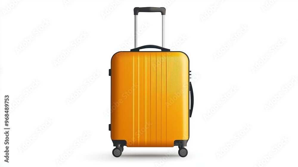 Bright yellow suitcase on wheels, perfect for travel and adventure, showcasing modern design and practical features. Bright yellow suitcase on wheels, perfect for travel and adventure, showcasing modern design and practical features.