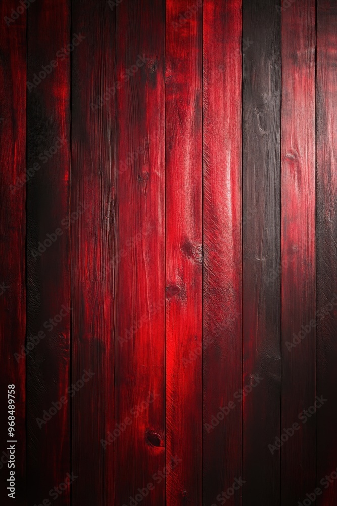 Obraz premium Elegant wooden texture featuring deep red and black hues, perfect for backgrounds and creative designs.