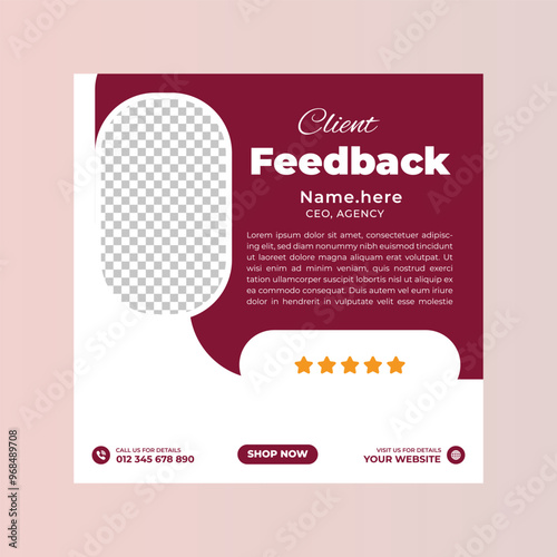 Customer feedback testimonial social media post template