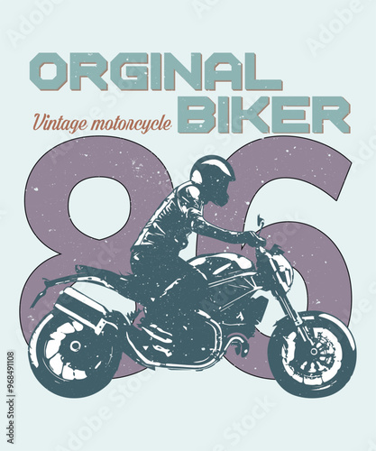 classic motorcycle illustration for t shirt or print, trendy tshirt design. print, industrial products. global swatch