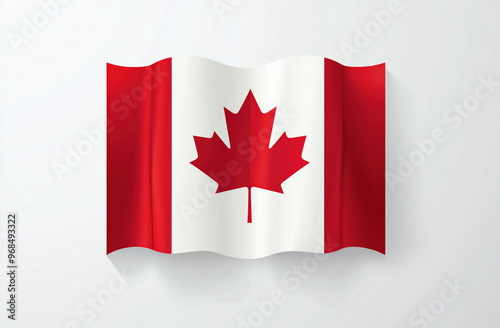 A simple design of the Canadian flag, with a red maple leaf centered on a white background. High-quality PNG format.