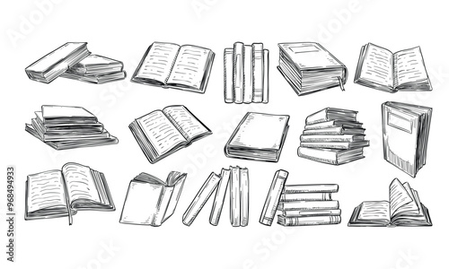 books handdrawn collection