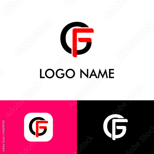 Simple GF letter logo combination.