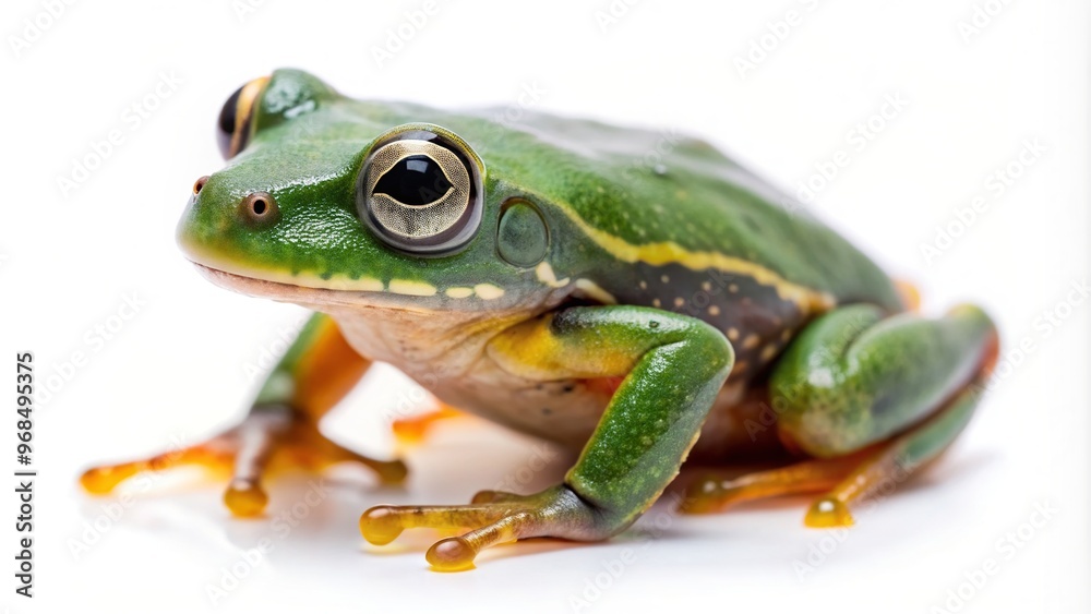 Metamorphosis tadpole of a Tiger Legged Monkey Frog Phyllomedusa hypochondrialis Tiger Legged Monkey Frog metamorphosis on isolated background Close Up, development, colorful, vibrant Metamorphosis tadpole of a Tiger Legged Monkey Frog Phyllomedusa hypochondrialis Tiger Legged Monkey Frog metamorphosis on isolated background Close Up, development, colorful, vibrant