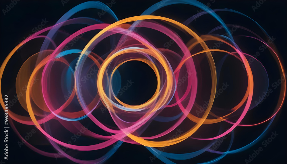 Colorful abstract geometric pattern with intersecting lines, shapes, and angles in various bright colors including pink, yellow, blue, black, and orange Colorful abstract geometric pattern with intersecting lines, shapes, and angles in various bright colors including pink, yellow, blue, black, and orange