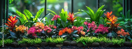 Wallpaper Mural Singapore Botanic Gardens Orchid Garden A vibrant display of orchids in a lush green setting. Torontodigital.ca