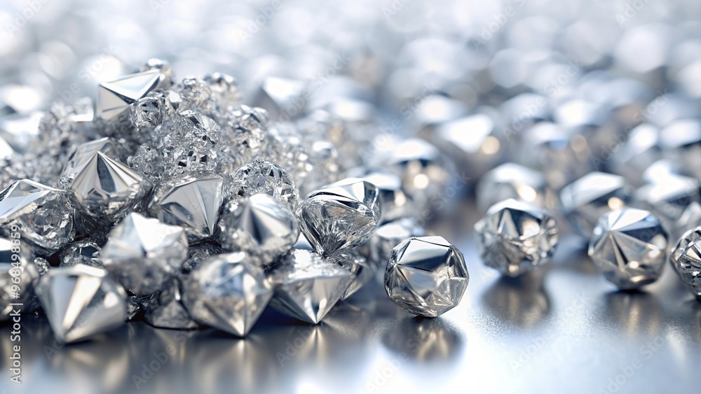 Pure platinum shimmering in the light is showcased in this close up stock photo with its brilliant white color contrasting beautifully against the plain white background, close up, contrast Pure platinum shimmering in the light is showcased in this close up stock photo with its brilliant white color contrasting beautifully against the plain white background, close up, contrast
